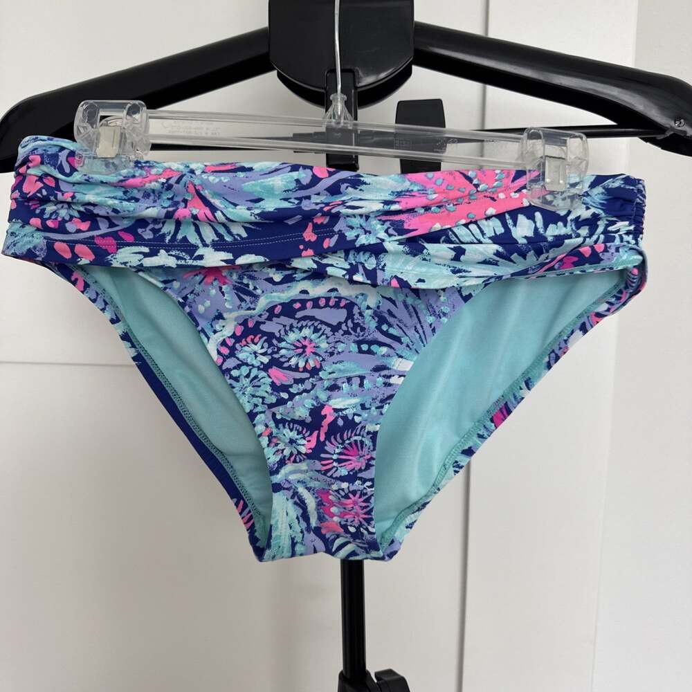 lilly pulitzer bikini bottom Hibiscus Size 4 Tropical Bright Colors Neon